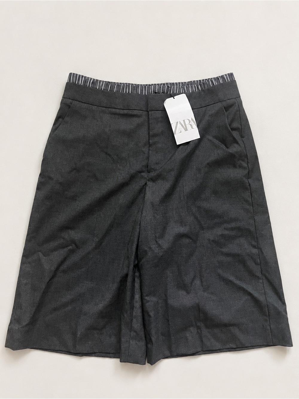 Zara Women’s  Dark Charcoal Flat Front Shorts